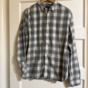 Gray and white flannel